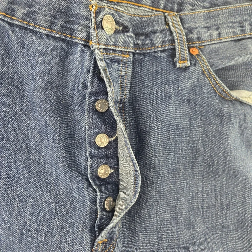 Levis Mens 40x36 Blue 501 Original‎ Fit Straight Leg Button Fly Jeans 11501-0194